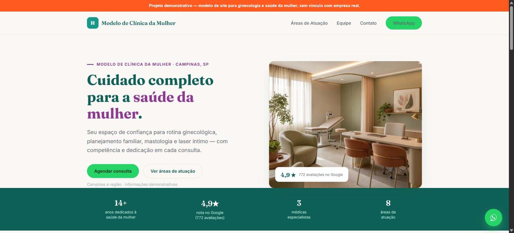 Prévia de Modelo para Clínica da Mulher